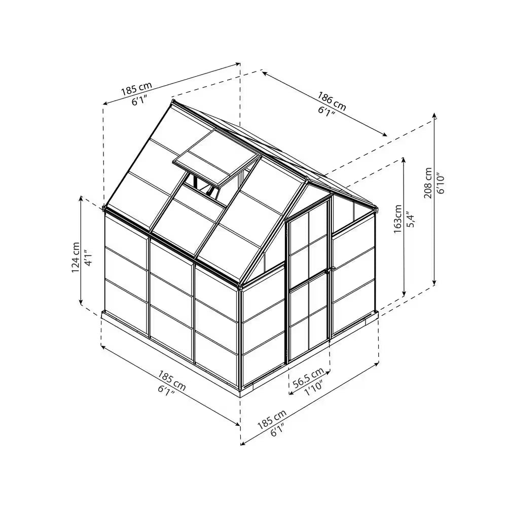 Harmony 6 Ft. X 6 Ft. Silver/Clear Polycarbonate DIY Greenhouse Kit